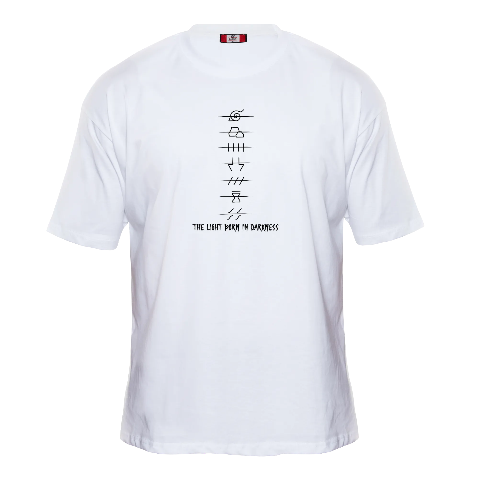 AKATSUKI LEGENDS Premium Anime T-Shirt – Ecru – Front View – Streetwear by RAKUN