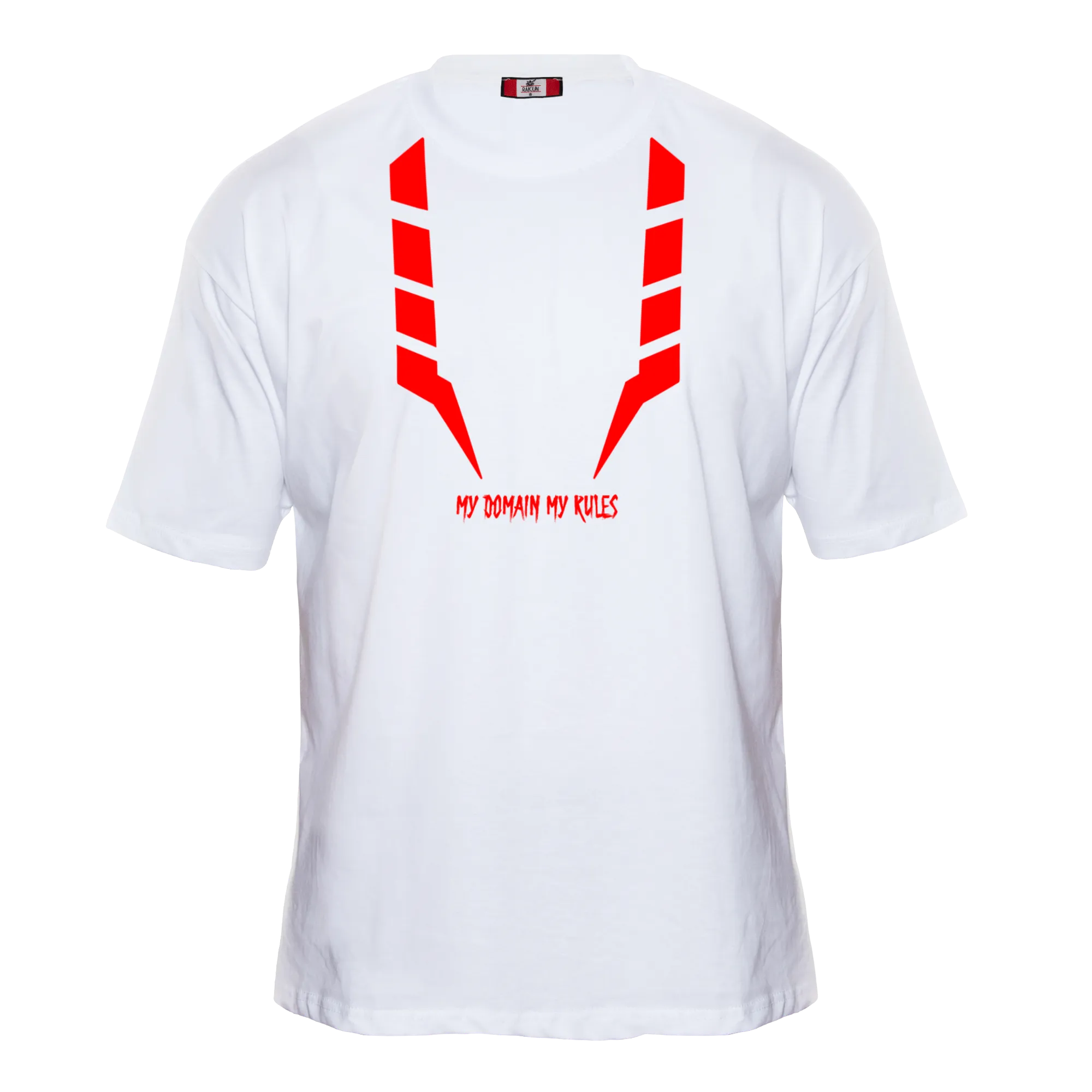 MY DOMAIN MY RULES Premium Anime T-Shirt – Ecru – Front View – Streetwear by RAKUN