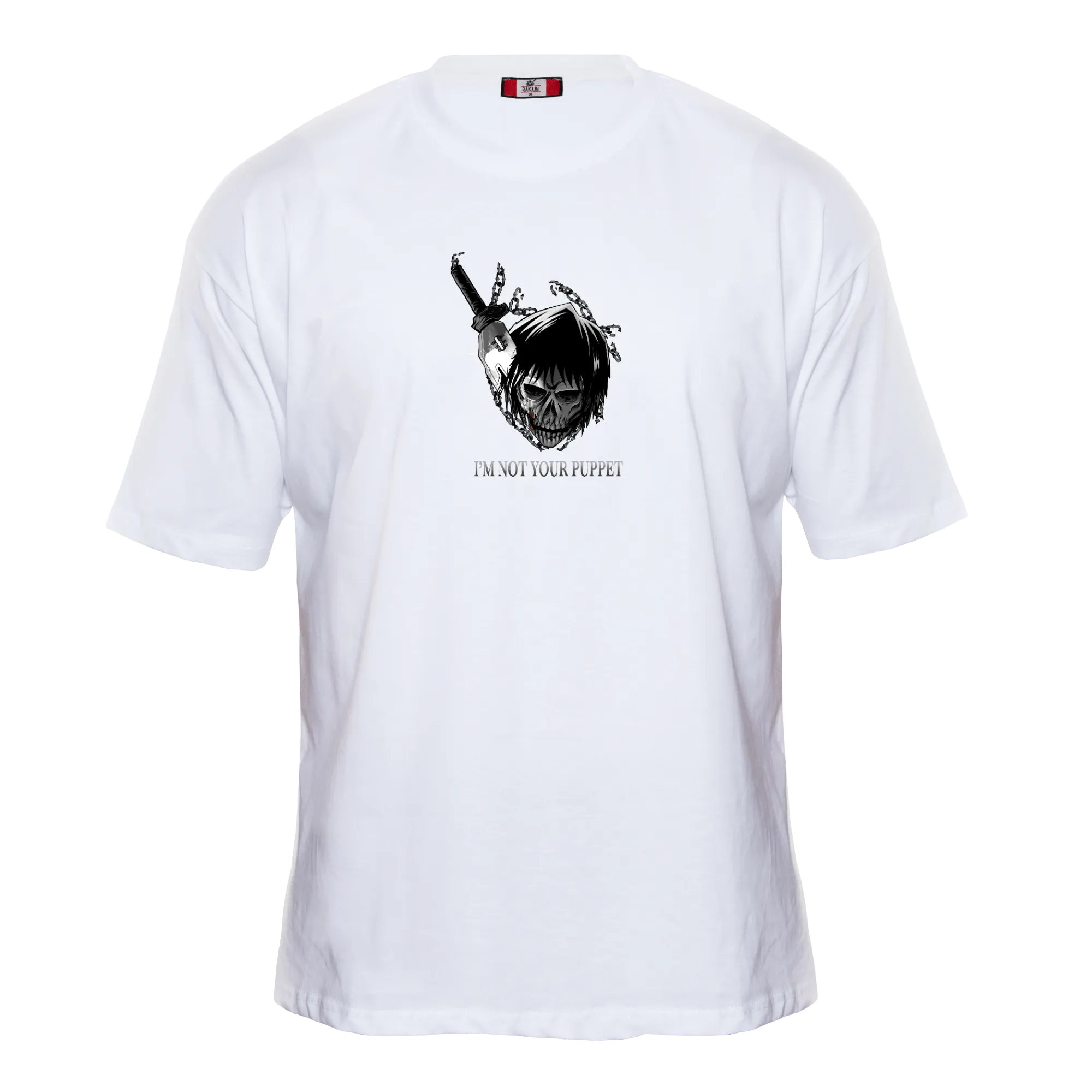 NATURAL BORN KILLER Premium Anime T-Shirt – Ecru – Front View – Streetwear by RAKUN
