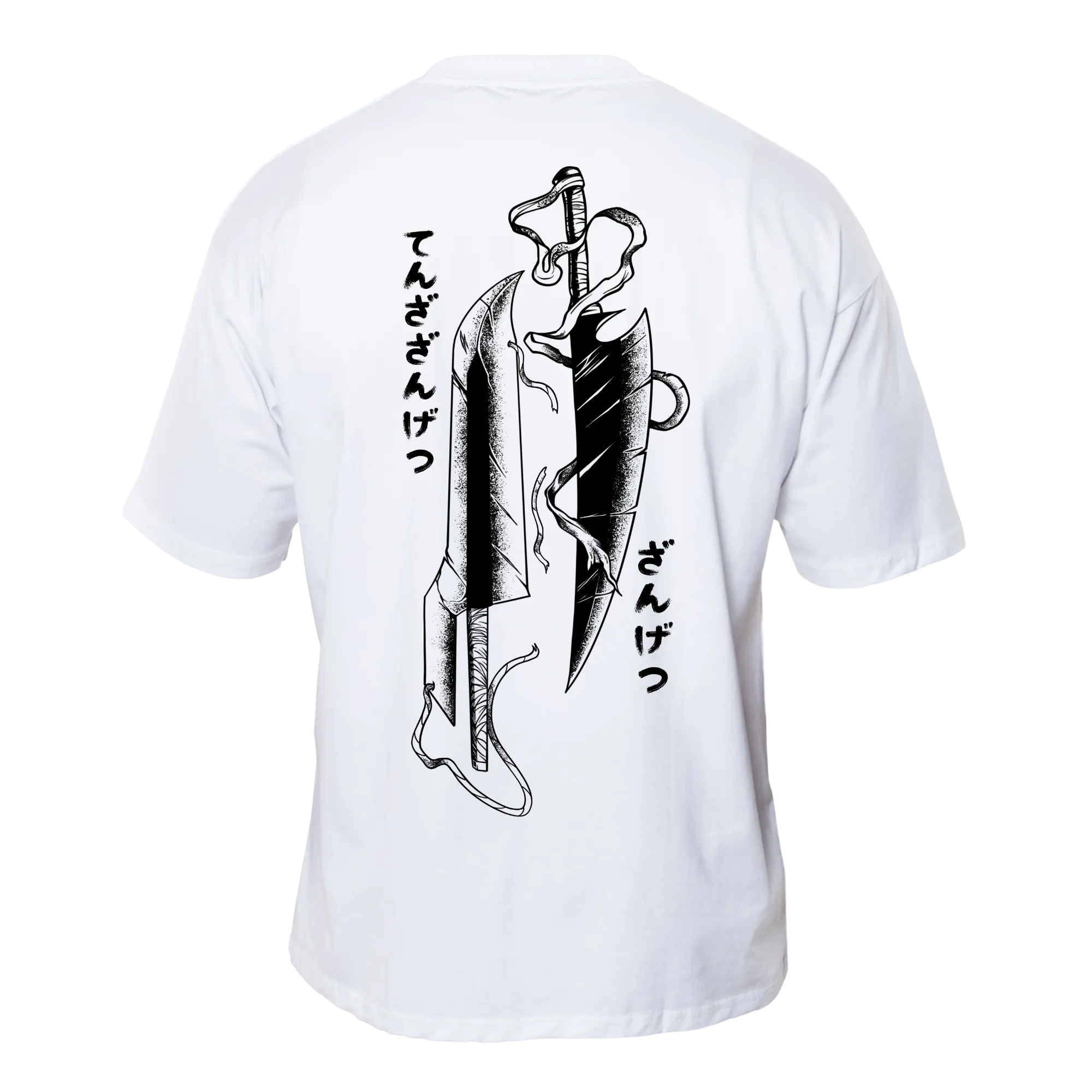 SHIKAI ZANGETSU Premium Anime T-Shirt – Ecru – Back View – Streetwear by RAKUN