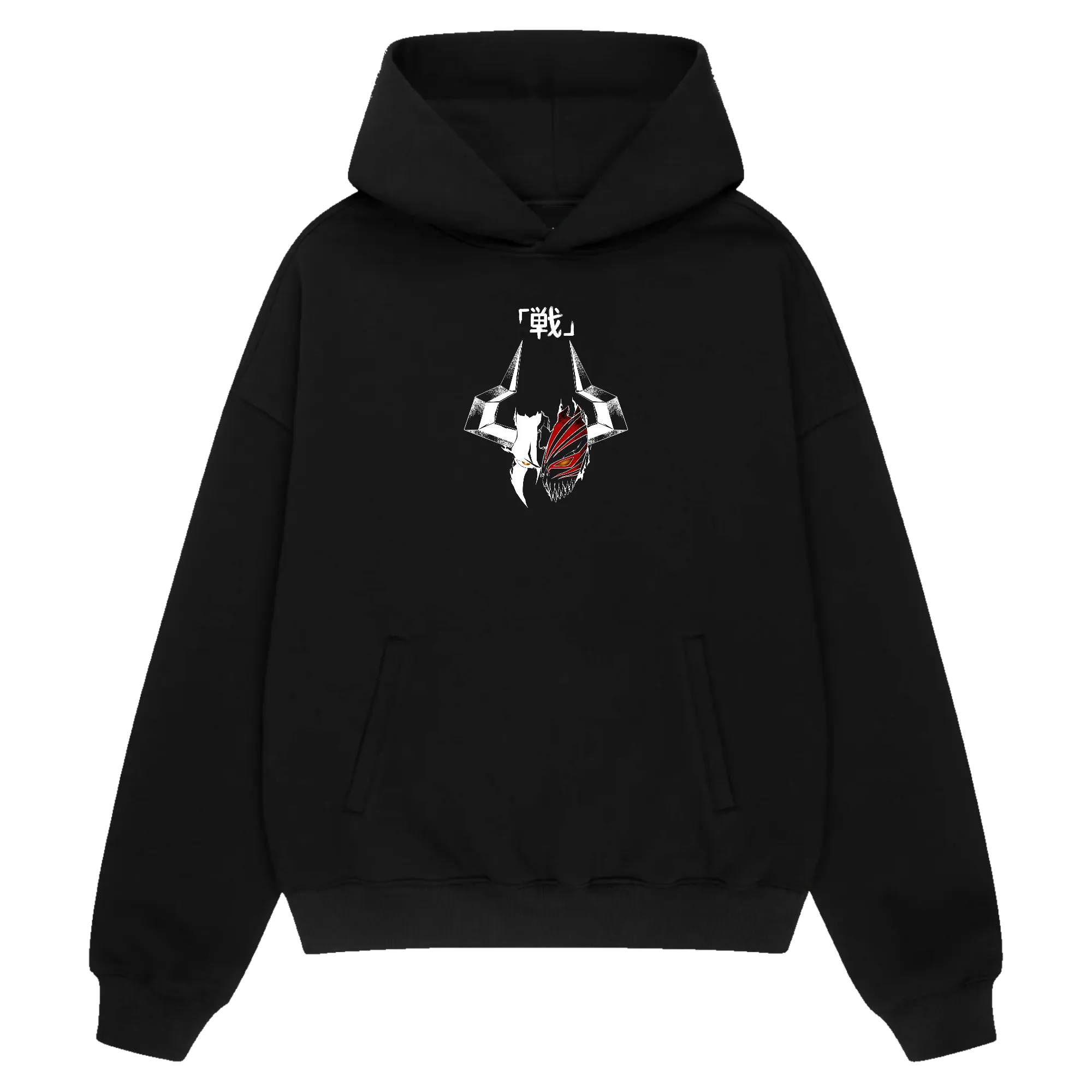 SHIKAI ZANGETSU Premium Anime Hoodie – Black – Front View – Streetwear by RAKUN